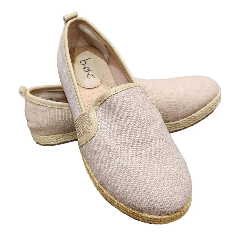❤️2/$18 b.o.c Aurora Women Espadrille Flats Tan Slip-On Loafer 6